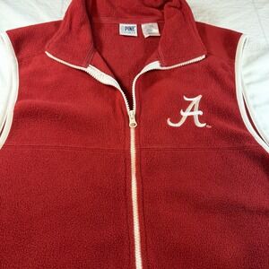 Pine Sports Alabama Crimson Tide Vest Kids 18/20 Red Fleece‎ Full Zip EUC